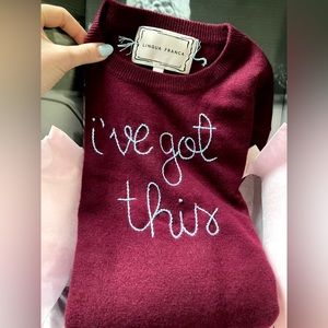 Maroon Lingua Franca cashmere sweater